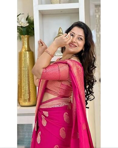 Women’s Banarasi Silk Saree with Rich Zari Work | Elegant Bridal & Festive Indian Ethnic Wear in Saudi Arabia
