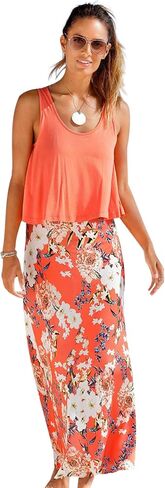 LASCANA Women's Layered Look Maxi Dress in Kuwait