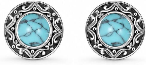 Vintage Turquoise Stud Earrings for Women Western Boho Jewelry Feather Earrings for Her in Kuwait