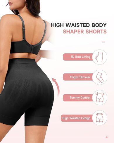 Shapewear Tummy Control Shorts - High Waisted Body Shaper Underwear Butt Lifting Boyshort Slip Short Under Dresses in Kuwait