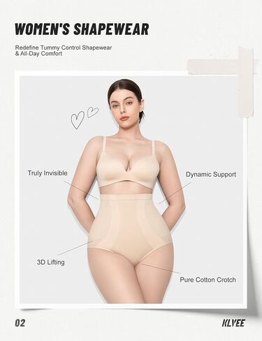 KLVEE Shapewear Tummy Control Panties for Women, Shapewear Shorts Nude in Saudi Arabia