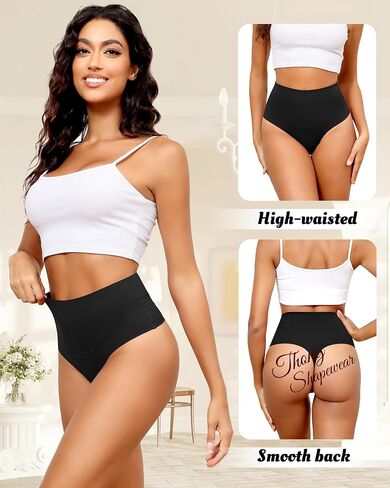 LEVAO Thong Shapewear Tummy Control for Women High Waist Seamless Shaper Panties No Show Postpartum Underwear 4 Pack in Saudi Arabia