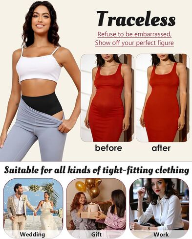 LEVAO Thong Shapewear Tummy Control for Women High Waist Seamless Shaper Panties No Show Postpartum Underwear 4 Pack in Saudi Arabia
