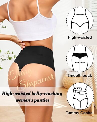LEVAO Thong Shapewear Tummy Control for Women High Waist Seamless Shaper Panties No Show Postpartum Underwear 4 Pack in Saudi Arabia