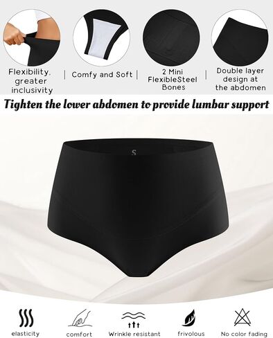 LEVAO Thong Shapewear Tummy Control for Women High Waist Seamless Shaper Panties No Show Postpartum Underwear 4 Pack in Saudi Arabia