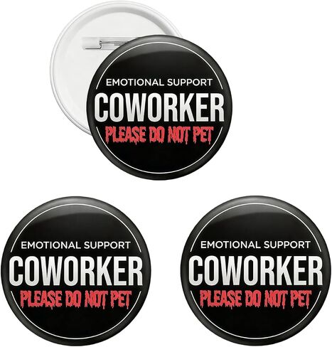 Emotional Support Coworker Round Pin, 3/5 Pcs Do Not Pet Funny Enamel Pins 1.73in Office Work Humor Daily Lapel Backpack Coat Outfit Jewelry in Saudi Arabia