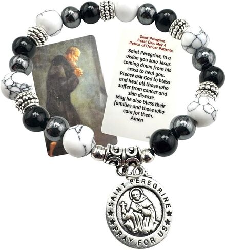 Westmon Works St Peregrine Bracelet Catholic Wrist Jewelry with Holy Card Saint Prayer in Kuwait