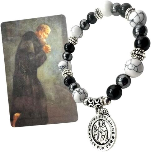 Westmon Works St Peregrine Bracelet Catholic Wrist Jewelry with Holy Card Saint Prayer in Kuwait