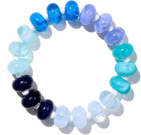 Chunky Beaded Bracelets For Women Colorful Acrylic Boho Stretch Bracelets Resin Handmade Beaded Bracelets Summer Fashion Vacation Jewelry Accessories in Saudi Arabia
