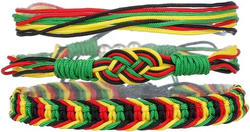 Juneteenth African Women Woven Bracelet for Women Black History Month Bracelets Happy Juneteenth Day String Bracelet Black Red Green Bohemian Stackable Beaded Stretch Bracelets in Kuwait