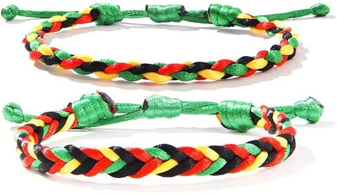 Juneteenth African Women Woven Bracelet for Women Black History Month Bracelets Happy Juneteenth Day String Bracelet Black Red Green Bohemian Stackable Beaded Stretch Bracelets in Kuwait
