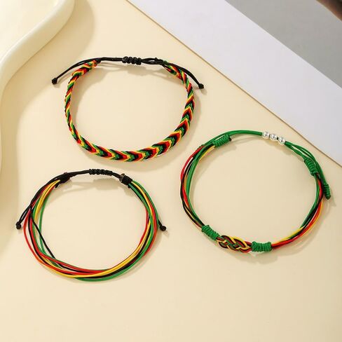 Juneteenth African Women Woven Bracelet for Women Black History Month Bracelets Happy Juneteenth Day String Bracelet Black Red Green Bohemian Stackable Beaded Stretch Bracelets in Kuwait