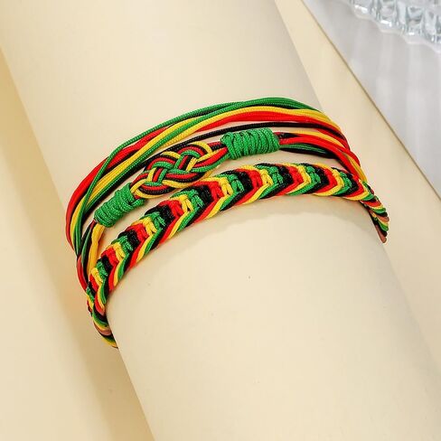 Juneteenth African Women Woven Bracelet for Women Black History Month Bracelets Happy Juneteenth Day String Bracelet Black Red Green Bohemian Stackable Beaded Stretch Bracelets in Kuwait