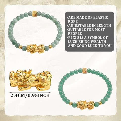 2 Pcs Fengshui Wealth Bracelet Green Authentic Jade Bracelet for Women Attract Lucky Wealthy Bracelets in Saudi Arabia