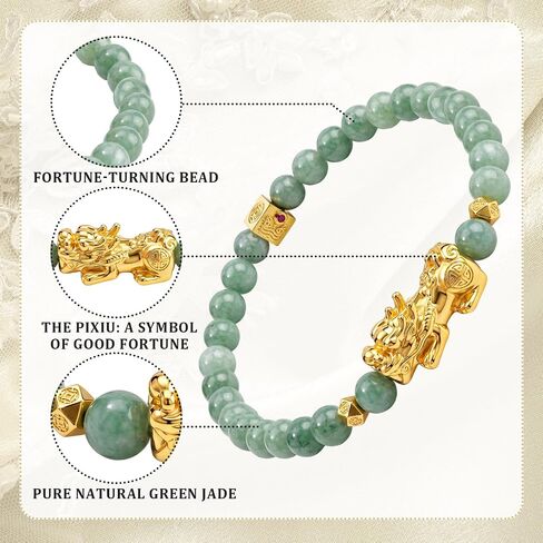 2 Pcs Fengshui Wealth Bracelet Green Authentic Jade Bracelet for Women Attract Lucky Wealthy Bracelets in Saudi Arabia