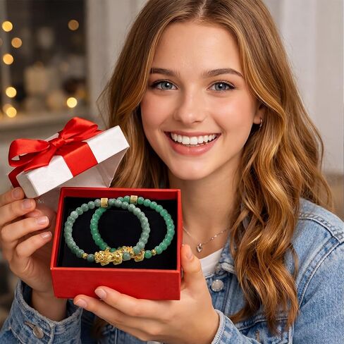 2 Pcs Fengshui Wealth Bracelet Green Authentic Jade Bracelet for Women Attract Lucky Wealthy Bracelets in Saudi Arabia