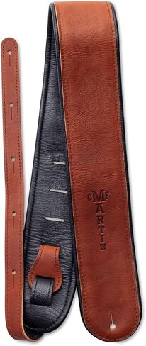 MARTIN Premium Rolled Brown Leather Guitar Strap (18A0028) in Kuwait