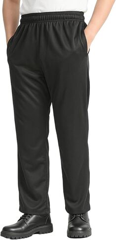 Men's Lightweight Cargo Pants Stretch Black Baggy Chef Pants Casual Elastic Waist Chef Restaurant Work Pants in Saudi Arabia