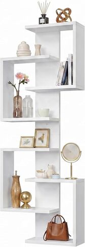 REIBII 8 Tier Floating Shelves, DIY Wall Mounted Shelves, White Display Shelf for Living Room, Bedroom, Vanity, Lack Shelf for Home Decor in Saudi Arabia