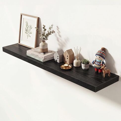 Dreamland 48 Inches Floating Shelves for Wall, 9.3" Deep Long Floating Shelves Set of 1, Large Display & Storage Shelf, Wall Shelf for Bathroom Bedroom Living Room Kitchen Office, White in Saudi Arabia