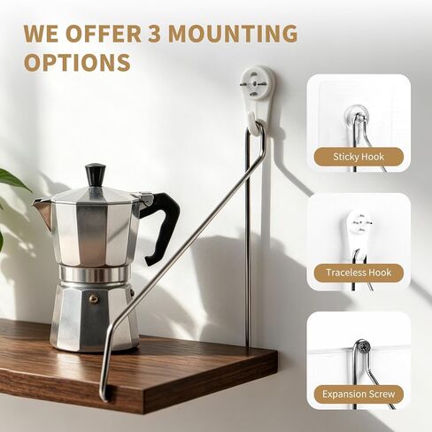 Renter Friendly Shelves No Drill, 2 Pack Renter Friendly Hanging Shelves, Rustic Wood Wall Mounted Shelf for Tenant, Dormitory, Apartment, Office Worker in Saudi Arabia