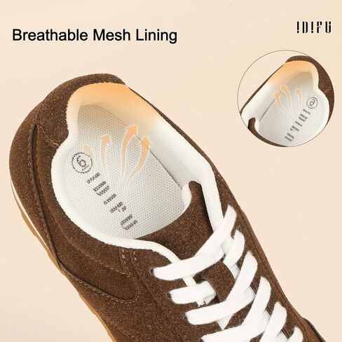 IDIFU Women's Fashion Sneakers Comfortable Casual Tennis Shoes Trendy Non Slip Work Walking Shoes for Women Retro Classic Cute Lace Up Lightweight Ladies Sneakers in Kuwait
