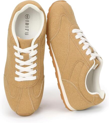 IDIFU Women's Fashion Sneakers Comfortable Casual Tennis Shoes Trendy Non Slip Work Walking Shoes for Women Retro Classic Cute Lace Up Lightweight Ladies Sneakers in Kuwait