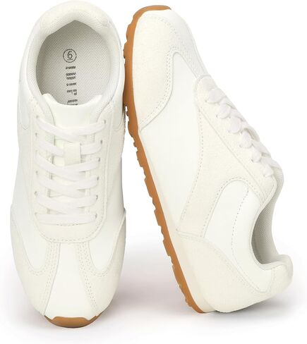 IDIFU Women's Fashion Sneakers Comfortable Casual Tennis Shoes Trendy Non Slip Work Walking Shoes for Women Retro Classic Cute Lace Up Lightweight Ladies Sneakers in Kuwait
