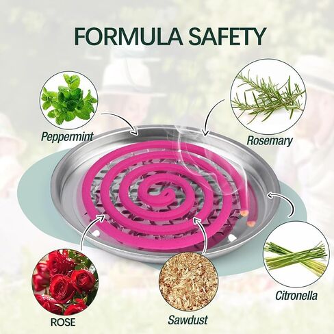Dual Scent Incense Coil Set, Rose for Day & Lemongrass for Evening, Aromatherapy Incense for Relaxation, Meditation & Home Fragrance, Natural Scent for Indoor & Outdoor Use in Saudi Arabia