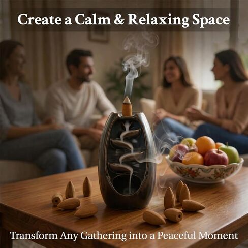 Backflow Incense Cones White Sage - Reverse Flow Waterfall Smoke Cones 108PCS for Backflow Incense Burner Meditation Yoga Spiritual Home Ambience in Kuwait