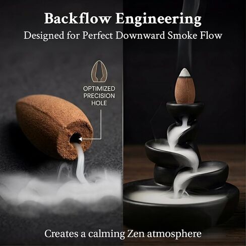 Backflow Incense Cones White Sage - Reverse Flow Waterfall Smoke Cones 108PCS for Backflow Incense Burner Meditation Yoga Spiritual Home Ambience in Kuwait