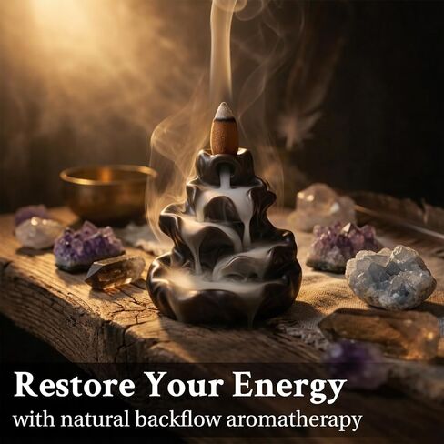 Backflow Incense Cones White Sage - Reverse Flow Waterfall Smoke Cones 108PCS for Backflow Incense Burner Meditation Yoga Spiritual Home Ambience in Kuwait
