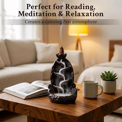 Backflow Incense Cones White Sage - Reverse Flow Waterfall Smoke Cones 108PCS for Backflow Incense Burner Meditation Yoga Spiritual Home Ambience in Kuwait