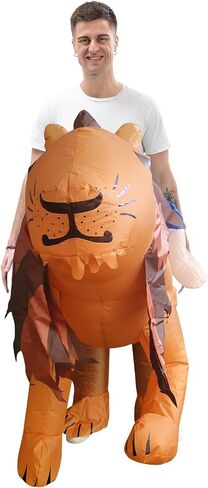 Ride On Lion Inflatable Costume for Adult Funny Blow Up Riding Lion Costumes for Halloween Cosplay Birthday Party Fancy Dress Up for Men Women in Saudi Arabia