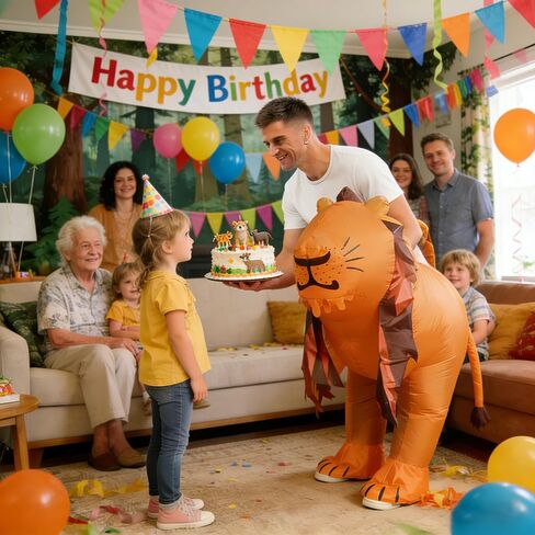 Ride On Lion Inflatable Costume for Adult Funny Blow Up Riding Lion Costumes for Halloween Cosplay Birthday Party Fancy Dress Up for Men Women in Saudi Arabia