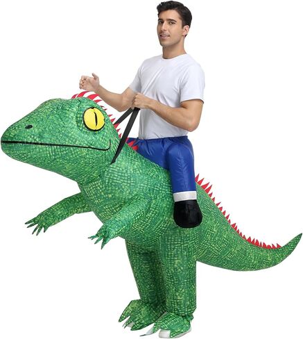 anroog Inflatable Lizard Costume for Adult Iguana Halloween Blow Up Ride on Chameleon Costumes Men Cosplay Party in Saudi Arabia