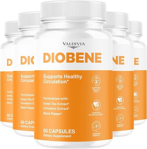 Valdivia (5 Pack) Diobene Capsules - Official Diobene Support All Natural Premium Formula - Maximum Strength, Diobene Pastillas Multivitamin for Overall Health & Wellness, 300 Capsules for 5 Months in Saudi Arabia