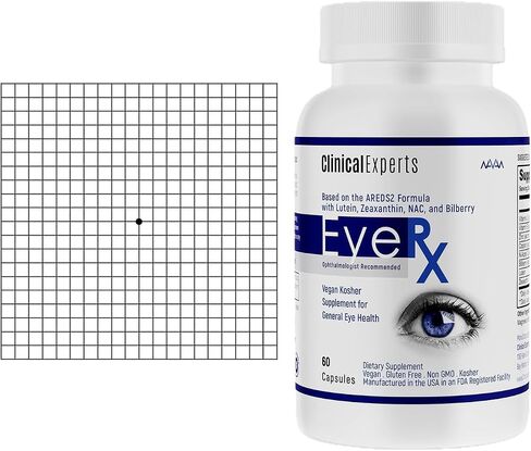 Navan EyeRx Antioxidant AREDS 2 Eye Vitamins & Minerals Supplement & Amsler Eye Grid Daily Vision Screening Tool by Clinical Experts in Saudi Arabia