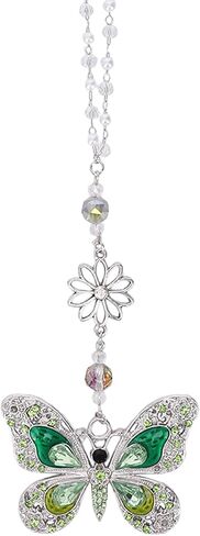 Car Mirror Hanging Accessories - Purple Butterfly Crystal Rhinestone Pendant for Rear View Mirror, Cute Car Interior Accessory for Women, Gift for Driver Mom Friends in Saudi Arabia