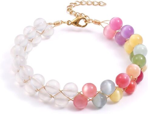 Roe Dolph Dopamine Bracelet UV Color Changing Bracelet Colorful Bead Bracelet Dopamine Style Summer Beach Jewelry Gift for Mom Wife Sister Friend in Kuwait