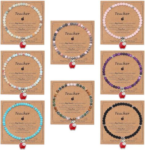 Giovanchi Teacher Appreciation Gifts for Women, Teacher Gifts Natural Stone Bracelet with Message Card for Appreciation Week Christmas Valentines End of Year in Saudi Arabia