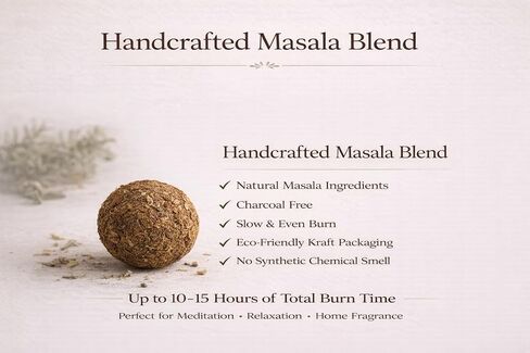 Himalayan Masala Smudge Balls, White Sage, Lemongrass, Rosemary, Sandal, Violet and Lavender, Handcrafted, for Aromatherapy and Meditation, 6 Packs of 5 Round Balls in Saudi Arabia