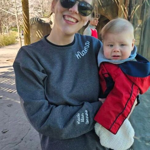 COUPLEHOODIES Custom Embroidered Mama Sweatshirt with Kids' Name on Sleeve – Gift for Mother’s Day, Birthday or Christmas in Saudi Arabia