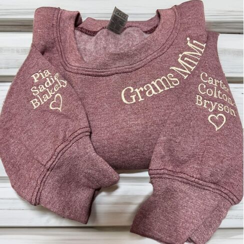 COUPLEHOODIES Custom Embroidered Mama Sweatshirt with Kids' Name on Sleeve – Gift for Mother’s Day, Birthday or Christmas in Saudi Arabia