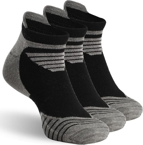 3 Pairs Men's Merino Wool Ankle Socks - 90% Fine Wool Ultra Soft Breathable Athletic Socks for Sports & Daily Wear in Saudi Arabia