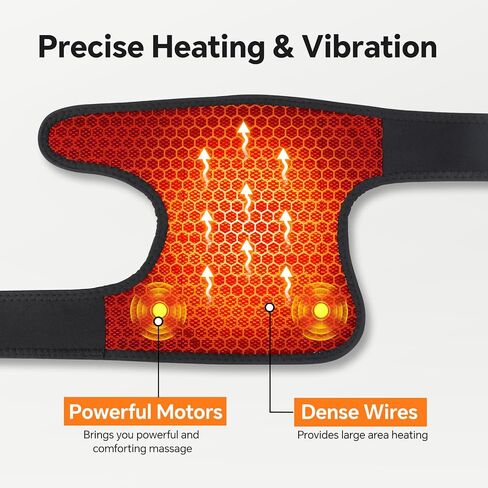 Cordless Heated Knee Massager, Knee Massager with Heat, Knee Massager for Pain Relief, Knee Heating Pad for Knee Pain Relief, FSA Eligible HSA, Heated Knee Brace Wrap, Black in Saudi Arabia