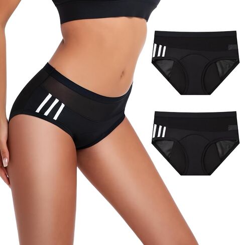 CARER Period Underwear for Women Heavy Flow Reusable Menstrual Panties Full Coverage Leak Proof Washable Absorbent Briefs in Saudi Arabia