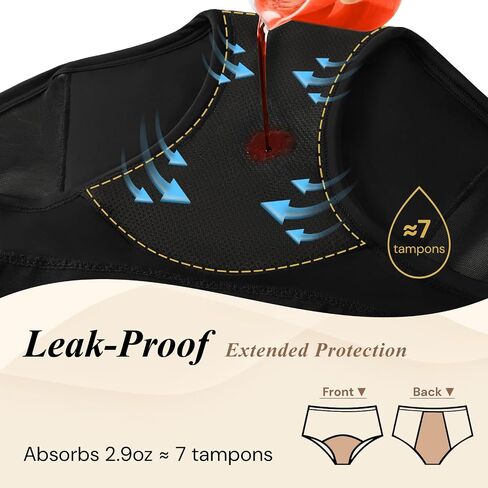 CARER Period Underwear for Women Heavy Flow Reusable Menstrual Panties Full Coverage Leak Proof Washable Absorbent Briefs in Saudi Arabia