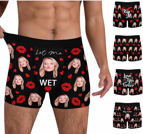 Custom Mens Underwear Boxer Briefs with Face Personalized Underwear Gift for Men Husband in Saudi Arabia