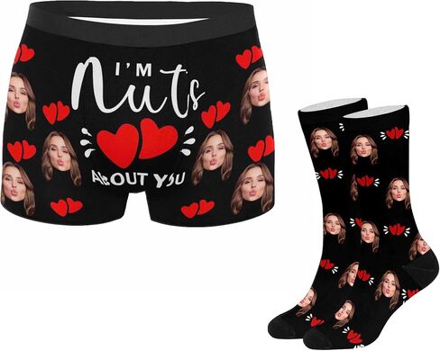 Custom Mens Underwear Boxer Briefs with Face Personalized Underwear Gift for Men Husband in Kuwait